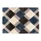 Origins 3D Geo Shaggy Petrol Blue 80X150