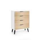 Julian Bowen Alba 4 Drawer Wide Chest - Soft Close - White/Oak
