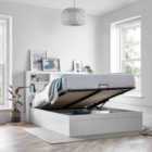 Bedmaster Arizona White Wooden Ottoman Storage Bed Double