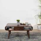 Franklin Dark Mango Wood Coffee Table With Drawers