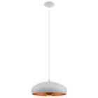 Eglo Mogano 1 1-Light Vintage Single Pendant Light - White / Copper