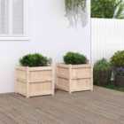vidaXL Garden Planters 2pc Solid Pine