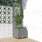 vidaXL Garden Planter w/ Trellis Light Grey 40x40x136cm PP