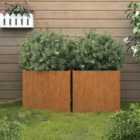 vidaXL Planters 2 Pcs 49X47X46cm Corten Steel