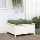 vidaXL Garden Planter White 82.5x82.5x39cm Solid Wood Pine