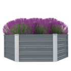 vidaXL Raised Garden Bed 129x129x46cm Galvanised Steel Grey