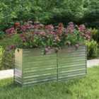 vidaXL Raised Bed 160x40x77cm Galvanized Steel Silver