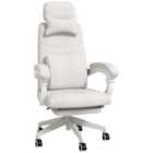 Vinsetto Home Office Chair Swivel Desk Chair With Adjustable Height Footrest White