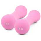 Neoprene Dumbbell Weight 1Kg Pair Pink