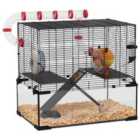 PawHut Hamster Cage w/ Tubes, Ramps, Platforms, Hut, 60 x 40 x 57cm