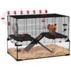 PawHut Hamster Cage w/ Tunnels, Tubes, Ramps, Platforms, Hut, 78.5 x 48.5 x 57cm