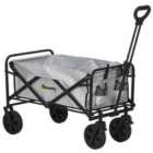 Outsunny Folding Outdoor Storage Trolley Cart Bag - Grey