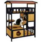 PawHut Outdoor Cat House w/ Suspension Bridge