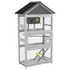 PawHut Bird Cage w/ Stands for Small Birds - Grey