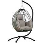 Outsunny Hanging Swing Chair w/ Thick Cushion - Grey