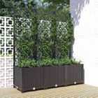 vidaXL Garden Planter With Trellis Black 120X40X136cm Pp