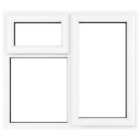 Crystal uPVC White Right Hung Top Opener Clear Double Glazed Fixed Light Window - 1190 x 1040mm