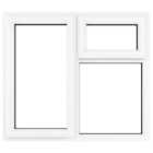 Crystal uPVC White Left Hung Top Opener Clear Double Glazed Fixed Light Window - 1190 x 1040mm