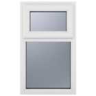 Crystal uPVC White Top Hung Opener Obscure Double Glazed Fixed Light Window - 610 x 1040mm