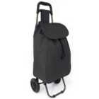 Go Shopping Lightweight Wheeled Plain Shopping Trolley - Black