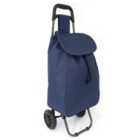 Go Shopping Lightweight Wheeled Plain Shopping Trolley - Navy
