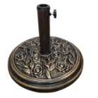 Samuel Alexander 9kg Bronze Cast Iron Effect Garden Parasol Base Weight with Rose Design