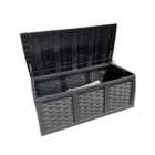 Samuel Alexander HUGE XXL 634 Litre Rattan Style Garden Cushion Storage Box - Sit on Lid ? Black