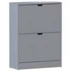 Vida Designs 2 Drawer Shoe Cabinet - Grey