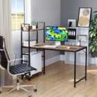 Vida Designs Brooklyn Computer Desk With 3 Shelves - Dark Wood