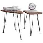 Vida Designs Brooklyn Nest Of 2 Oval Tables - Dark Wood
