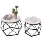 Vida Designs Brooklyn Nest Of 2 Geometric Tables - Marble