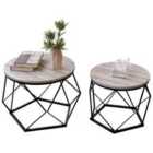 Vida Designs Brooklyn Nest Of 2 Geometric Tables - Grey