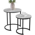Vida Designs Brooklyn Nest Of 2 Round Tables - Grey