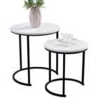 Vida Designs Brooklyn Nest Of 2 Round Tables - Marble