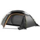 Outsunny Camping Tent Dome Tent w/ Removable Rainfly for 1-2 Man, Grey