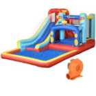 Outsunny 4 in 1 Kids Bouncy Castle with Slide Pool Trampoline Climbing Wall Blower