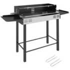 Outsunny Charcoal Spit Roaster w/ 3-Tier Grill Grate