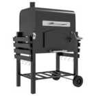 Outsunny Charcoal Grill BBQ Trolley w/ Adj Charcoal Height