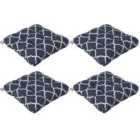 Outsunny Set of 4 Outdoor Seat Cushion with Ties - Blue