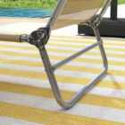 Outsunny 2 Pieces Sun Loungers Foldable Reclining Chair with Headrest Brown