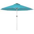 Outsunny Solar Patio Garden Parasol with Lights - Blue
