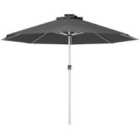 Outsunny Solar Patio Parasol w/ Lights - Charcoal Grey