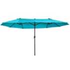 Outsunny 4.6M Garden Patio Umbrella Canopy Parasol Sun Shade witho Base Blue