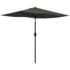 Outsunny 2 x 3(m) Garden Parasol Rectangular Market Umbrella with Crank Dark Grey