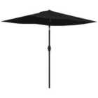 Outsunny 2 x 3(m) Garden Parasol Rectangular Market Umbrella with Crank Black