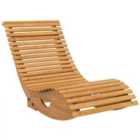 Outsunny Rocking Chair w/ Slatted Seat - Teak