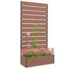Outsunny Raised Garden Bed with Trellis Standing Patio Planter Box Light Brown