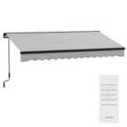 Outsunny 3.5 x 2.5m Electric Retractable Awning - Light Grey