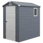 Outsunny 4 x 6ft Garden Shed Storage w/ Foundation Kit - Grey