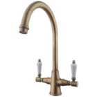 Wickes Zores Antique Monobloc Mixer Tap - Brass